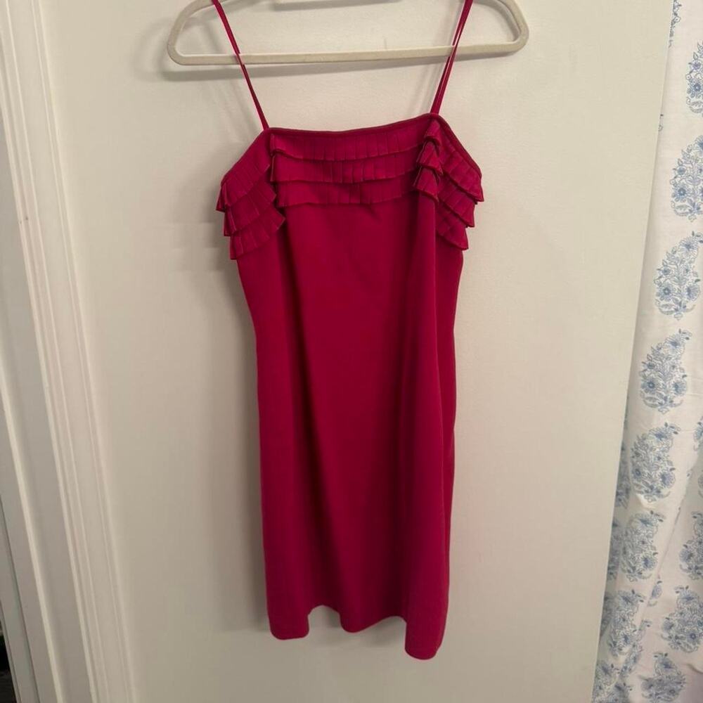 Vintage Raspberry Pink Ruffle‎ Mini Dress - Picture 2 of 8